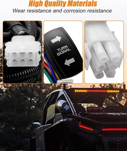 UTV ATV Turn Signal Light Blinker Kit with SPDT Rocker Switch Control and Integrated Flasher Relay Fit for SxS Polaris RZR Ranger Can-Am X3 Maverick Defender, Street-Legal in Saudi Arabia
