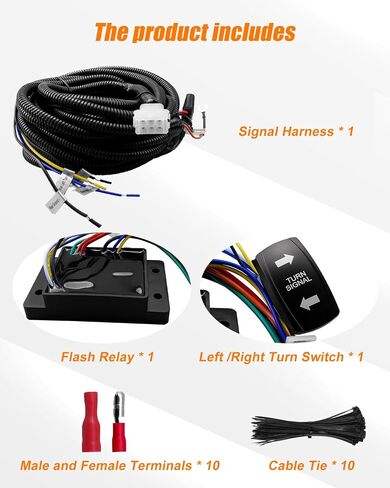 UTV ATV Turn Signal Light Blinker Kit with SPDT Rocker Switch Control and Integrated Flasher Relay Fit for SxS Polaris RZR Ranger Can-Am X3 Maverick Defender, Street-Legal in Saudi Arabia