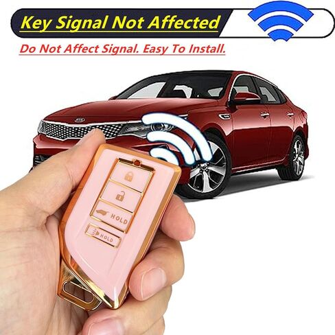 أنظمة الدخول بدون مفتاح لغطاء مفتاح Acura يناسب 2022 2023 2024 2025 Acura RDX MDX Remote Smart Key (Pink-Gold) in Kuwait