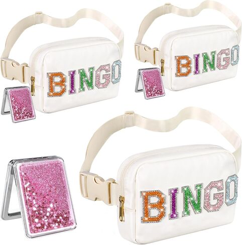 رسائل الترتر Bingo Fanny حزمة مع مرآة Quicksand ، حقيبة مكياج Girls Belt Balt in Kuwait