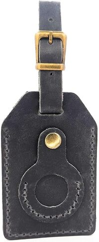 2-Pack Genuine Leather Airtag luggage tag holder airtags for suitcases – Brown & Grey Set with Premium Finish for Practical and Elegant Travel Gear in Saudi Arabia