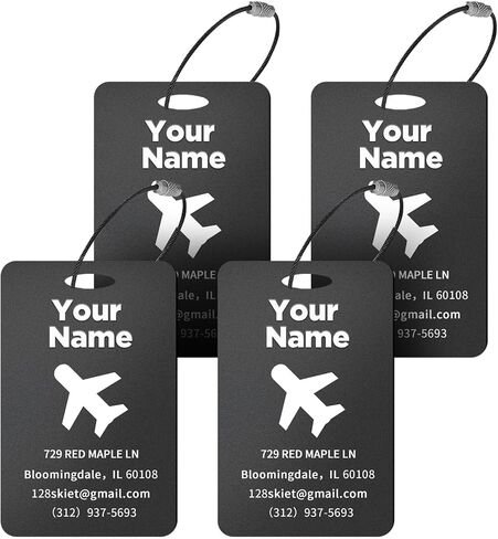 Personalized Luggage Tags, Custom Luggage Tags, Engraved Luggage Tags for Family, Personalized Luggage Tags for Suitcases, Backpack, Custom Solid Brass Luggage Tag, Two Sided Engraving (4) in Saudi Arabia