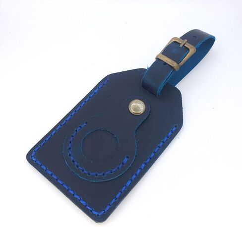 2-Pack Genuine Leather Airtag luggage tag holder airtags for suitcases – Brown & Grey Set with Premium Finish for Practical and Elegant Travel Gear in Saudi Arabia