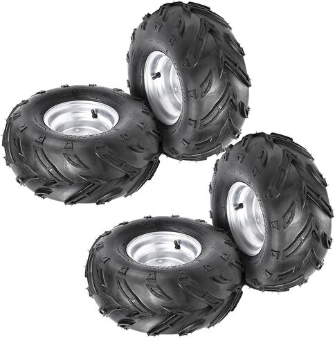 16x8-7 ATV Go-Kart Wheel with 4 Holes | 7-Inch Rim, 110mm Spacing | Pre-Mounted Tire & Rim Combo | Fits Kazuma, Taotao, Roketa, Coolster, UTV, Quad, Buggy 110cc-125cc Off-Road Vehicles (1) in Kuwait