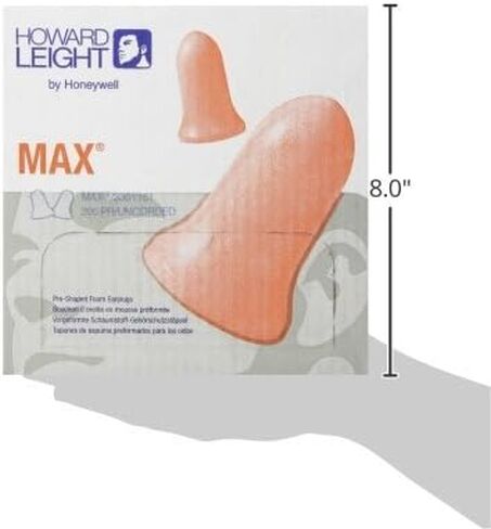 Howard Leight by Honeywell Max-1 NR33 Foam Plugs Box ، 200 زوج (Orange) (إصدار جديد) in Saudi Arabia