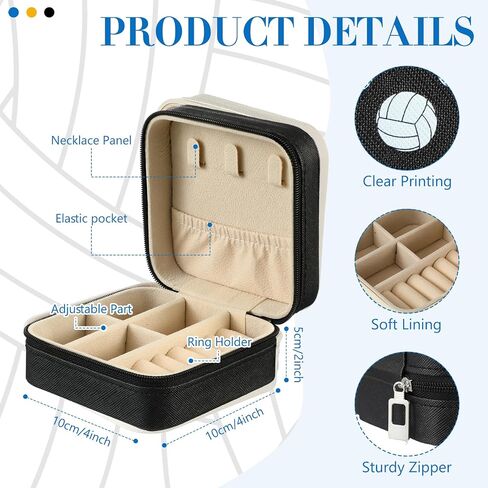 12 Pcs Volleyball Gifts for Team Bulk, Volleyball Jewelry Box, Small Travel Jewelry Case, Volleyball Mini Portable Jewelry Case Organizer Storage Box for Volleyball Team Coach Party Supplies in Kuwait