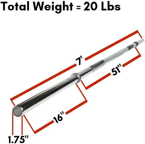 Body Solid Standard Barbell - مثالي للقرفصاء والرفعة الميتة والصفوف - مناسب للصالة الرياضية المنزلية والتجارية - مثالي لألواح الوزن القياسية in Saudi Arabia