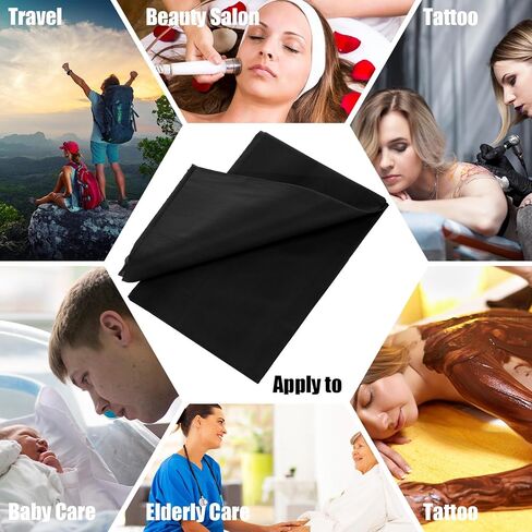 Kinlop 100 Pieces 31.5 x 71 Inch Disposable Bed Sheets Waterproof Massage Table Sheets Black Tattoo Drape Sheets Fabric Non-Woven Bed Cover for Travel Spa Hotel Salon in Saudi Arabia