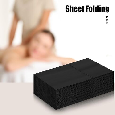 Kinlop 100 Pieces 31.5 x 71 Inch Disposable Bed Sheets Waterproof Massage Table Sheets Black Tattoo Drape Sheets Fabric Non-Woven Bed Cover for Travel Spa Hotel Salon in Saudi Arabia