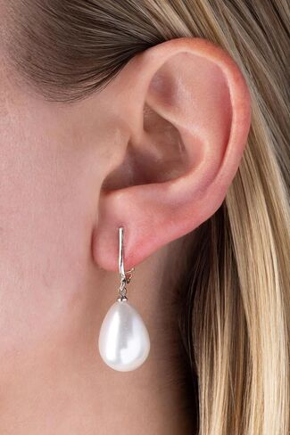 Aloha Earrings Non Pierced Clip On Teardrop Shaped Simulated Freshwater Pearl Dangling Earrings in Saudi Arabia