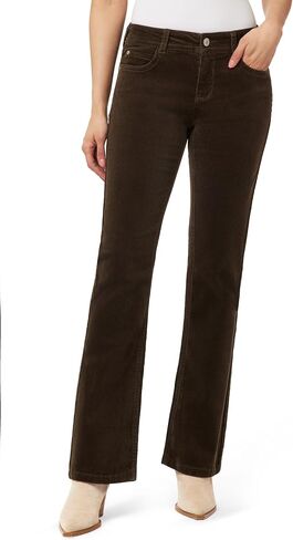 WallFlower Women's Feisty Curvy Low Rise Slim Flare Corduroy Juniors Pants in Kuwait