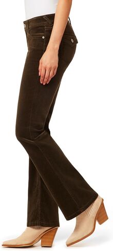 WallFlower Women's Feisty Curvy Low Rise Slim Flare Corduroy Juniors Pants in Kuwait