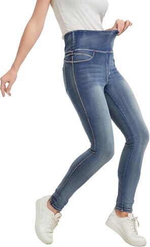 High Waisted Jegging for Women Premium Stretch Slim Fit Jeans Tummy Control Comfort with Everyday Casual Style in Kuwait