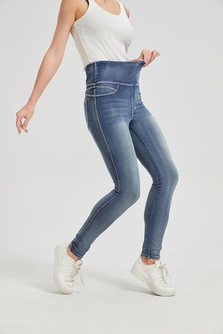High Waisted Jegging for Women Premium Stretch Slim Fit Jeans Tummy Control Comfort with Everyday Casual Style in Kuwait