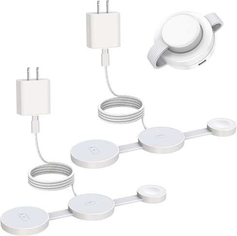 Magnetic Wireless 3 in 1 Magsafe Charging Station لشاحن Apple Magsafe ، iPhone 16 محطة شحنة لاسلكية ، لوحة شحن قابلة للطي لـ iPhone 16 15 14 13 Pro/Pro Max ، Apple Watch ، Airpods Pro in Kuwait