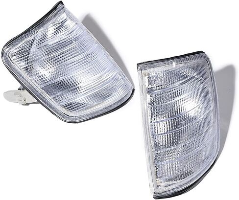 Astra Depot Pair Front Bumper Turn Signal Light Housing Clear Lens Compatible with Mercedes W124 E-Class Sedan 1985-1995 in Saudi Arabia