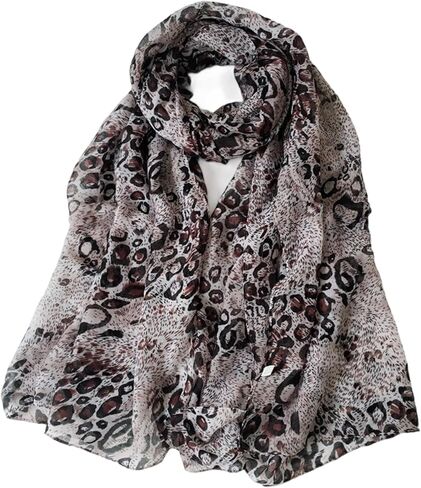 Women's Leopard Print Scarves Lady Lightweight Scarf Soft Sunscreen Shawls Vintage Wrap Shawl in Saudi Arabia