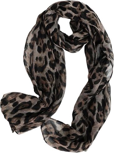 Women's Leopard Print Scarves Lady Lightweight Scarf Soft Sunscreen Shawls Vintage Wrap Shawl in Saudi Arabia