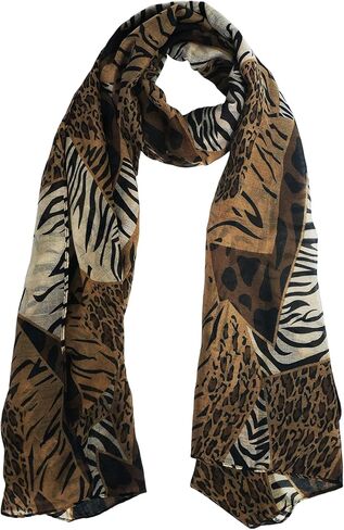 Women's Leopard Print Scarves Lady Lightweight Scarf Soft Sunscreen Shawls Vintage Wrap Shawl in Saudi Arabia