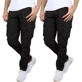 2-Pack Men's Flex-Stretch Cotton Cargo Pants, 31-Inch Inseam - Comfortable and Durable in Kuwait