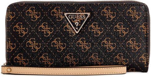 GUESS Laurel Large Zip Around Wallet, Brown Logo in Kuwait