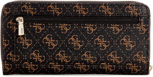 GUESS Laurel Large Zip Around Wallet, Brown Logo in Kuwait