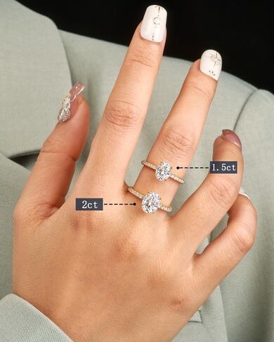 حلقة مويسانيت الذهب 1.5 قيراط 18 كيلو لتر حلقات مطلية بالذهب S925 SINGLIS SILVER in Kuwait