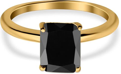 Blue Apple Co. Emerald Cut Cubic Zirconia Cathedral Solitaire Wedding Engagement Ring 925 Sterling Silver Center Stone-(7mmx5mm) in Kuwait