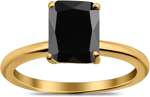 Blue Apple Co. Emerald Cut Cubic Zirconia Cathedral Solitaire Wedding Engagement Ring 925 Sterling Silver Center Stone-(7mmx5mm) in Kuwait