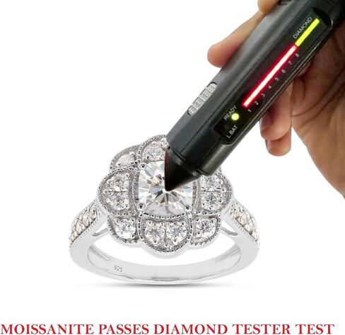 SAVEARTH DIAMONDS 1 2/5 ct.t.w Center 6MM Cushion Cut Lab Created Moissanite Diamond Floral Halo Engagement Ring In 14K Gold Over Sterling Silver (VVS1 Clarity, 1.40 Cttw) in Saudi Arabia