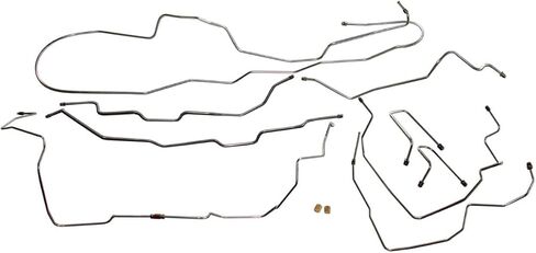 Inline Tube Compatible with 1995-98 Chevrolet GMC Truck 4WD 1-Ton Std. Cab Long Bed Dually Anti-Lock Power Disc Brake Line Kit 13pc Stainless in Saudi Arabia