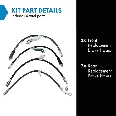 TRQ Brake Hose Set Compatible with 2012-2013 Chevrolet Captiva Sport 2008-2010 Saturn Vue in Saudi Arabia