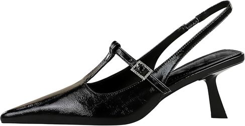 Baobeijiadao Womens مدببة إصبع القدم الكعب slingback زلة على مضخات قريبة من الإرشاد in Kuwait