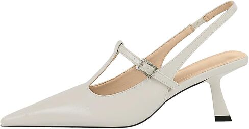 Baobeijiadao Womens مدببة إصبع القدم الكعب slingback زلة على مضخات قريبة من الإرشاد in Kuwait