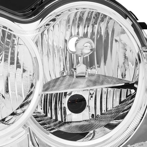 Headlights Assembly Pair for 2008 2009 2010 Jeep Grand Cherokee Halogen Headlamps with Wiring Harness Replacement Driver and Passenger Side,Chrome Housing Amber Reflector in Saudi Arabia