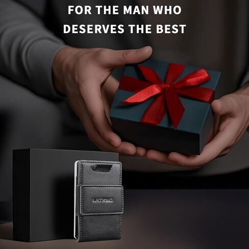 Slim Minimalist Metal Wallet for Men RFID blocking Front Back Pocket Minimalist Credit Card Holder Holds 1-10 Cards with ID Window (Carbon) in Saudi Arabia
