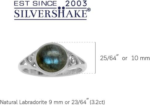 Silvershake 5MM Round Shape Bezel Set Cabochon Gemstone White Gold Plated or Yellow Gold Plated 925 Sterling Silver Leaf and Swirl Style Bypass Ring Jewelry for Women in Saudi Arabia