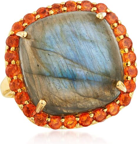 Ross-Simons Labradorite و 1.00 ct. T.W. حلقة السترين البرتقالية بالذهب 18kt على الجنيه الاسترليني in Saudi Arabia