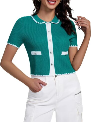 Cardigans Summer Summer Summer 2025 Spring Top Top Short Sleeve Blouse Blouse Tary Business Tops Casual Tops in Saudi Arabia