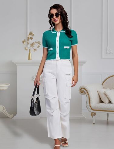 Cardigans Summer Summer Summer 2025 Spring Top Top Short Sleeve Blouse Blouse Tary Business Tops Casual Tops in Saudi Arabia