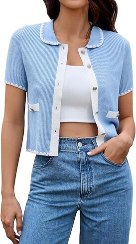 Cardigans Summer Summer Summer 2025 Spring Top Top Short Sleeve Blouse Blouse Tary Business Tops Casual Tops in Saudi Arabia