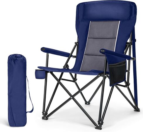 LET'S CAMP Oversized Camping Chairs High Back Lawn Chair 2 Pack(Blue)500LBS in Kuwait