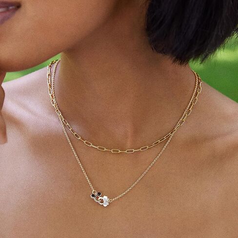 Mickey Mouse & Minnie Mouse Disney Better Half Necklace - Clear/Gold in Saudi Arabia