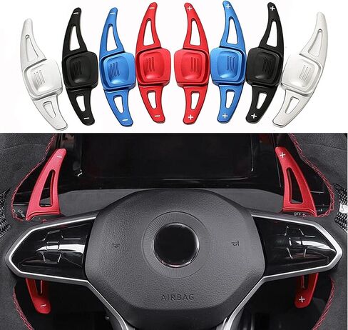 HIGH FLYING 2022 2023 2024 2025 for VW Volkswagen Golf MK8 GTI Aluminum Alloy Car Steering Shift Paddles Extension Accessories 2pcs/Pair (Black) in Saudi Arabia