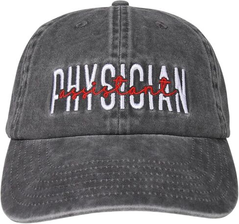 InnoBeta Physician Assistant Gifts Cap for Women - Adjustable Vintage Washed Cotton Embroidered Hat - PA Week Gift - Grey in Saudi Arabia