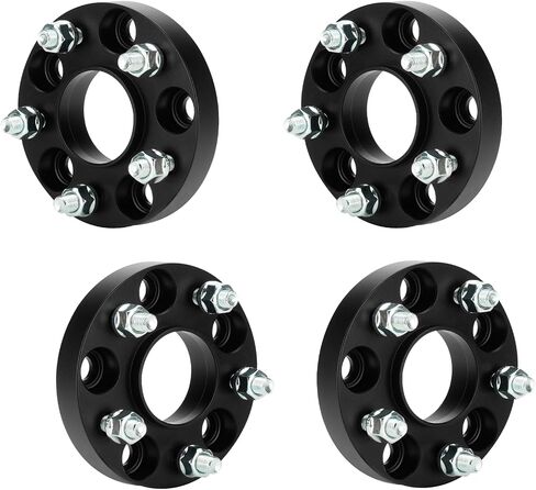4pcs 5x4.5 1 inch (25.4mm) Hubcentric Wheel Spacers with 67.1mm Bore for Hyundai Elantra Veloster Sonata Santa Fe, Genesis Coupe, Mazda 5 MX-5, 5x114.3 M12x1.5 Thread 5 Lugs Wheel Adapters in Saudi Arabia