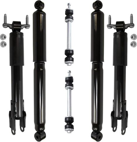 Detroit Axle - 6pc Shocks Kit لعام 2011-2019 شيفروليه سيلفرادو 2500 3500 HD 4 ASSORBRABRABRABRES الجبهة والخلفية 2 BROKE SWAY BANS 2012 2013 2015 2106 2017 2018 REPLICASE SPENENCE KIT in Saudi Arabia