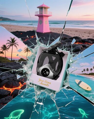 Full Face Snorkel Mask- Snorkeling Gear for Adults with Latest Dry Top Breathing System, Foldable 180 Degree Panoramic View Snorkeling Mask for Men and Women, Anti Fog Anti Leak in Saudi Arabia