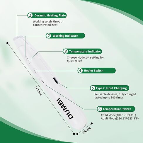 Bug Bite Suction and Itch Relief Tool, Mosquito Bite Sucker Tool, 2IN1 Rechargeable Pen with Sucker and Heat Tool Fast Mosquito and Bug Bite Itch Relief After Bite Insect Sting Bite Away Heat Pen in Kuwait