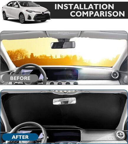 Car Windshield Sun Shade for Toyota Corolla 2014-2018 Accessories Foldable PET Sunshade Keeps The Car Cool Inside in Saudi Arabia